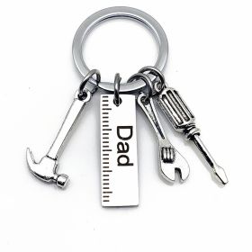 Stainless Steel Dad Hammer Screwdriver Wrench Keychain (Items: Papa)