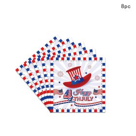 American Independence Day Hat Balloon National Flag (Color: 8pcs napkin)