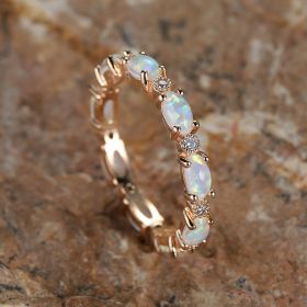 Ring Of Opal Engagement Wedding Valentine's Gift (size: 7)