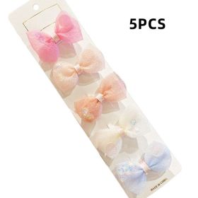 Chiffon Bow Ribbon Girls Hairpins Cute Colorful Bows Flowers (Color: B- 3)