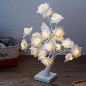 45cm/17.72inch USB Plug LED Thanksgiving Day Rose Decoration Lamp (Color: White)