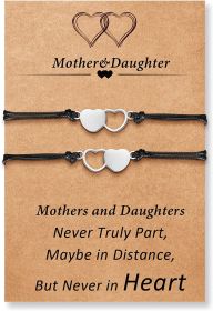 Desimtion Mothers Day Gifts,Mother Daughter Bracelets Sets (Style: 2-Heart)