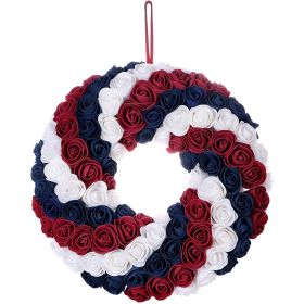 Americana Wreath; Boxwood Handcrafted Memorial Day (Color: color 2, size: 15in)