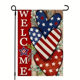 4th Of July Patriotism Linen Double Sided Garden Flag (Style: American 2 pcs)