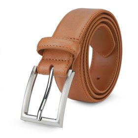 Men's Genuine Leather Dress Belts Fashion & Classic Casual (Color: BROWN, size: Waist)