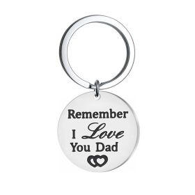 Stainless Steel Father's Birthday Gift Father's Day Key Ring (Color: Silver, size: 25MM)