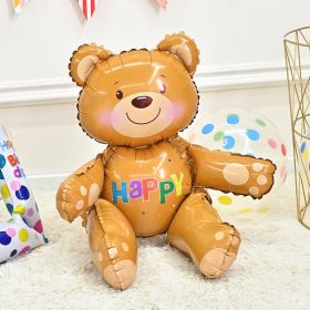 Love Heart Bear Foil Balloon Boy Girl Happy Birthday (Style: happy bear)