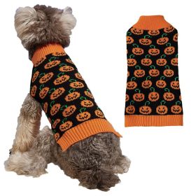 Halloween Pumpkin Dog Knitted soft Activity Costume (Color: Pumpkin, size: M)