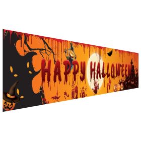 Large Happy Halloween Banner Party Decoration (Color: color3)