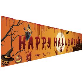 Large Happy Halloween Banner Party Decoration (Color: color1)