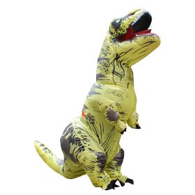 Adult Kids Mascot Inflatable Dinosaur Costumes (Color: Yellow, size: Adult size150-195cm)