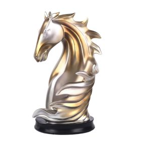 Horse Shape Display Shelf Wine Holder Animal Statue (Color: silver gold)