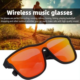 Smart Glasses; Wireless  Audio Sunglasses For Men, Women (Color: Black Frame Orange Red Lenses)