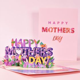 3D Pop Up Mothers Day Cards Gifts Floral Greeting Cards (Color: Mothers Day)