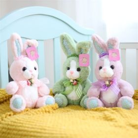 Cute Rabbit Plush Toy Doll Pillow Gift Easter Bunny Gift (Color: Purple, Items: 8.27inch)