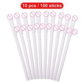 Drinking Penis Straws Bride Shower Sexy Hen Party Supplies (Ships From: China, Color: White)