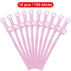 Drinking Penis Straws Bride Shower Sexy Hen Party Supplies (Ships From: China, Color: Pink)