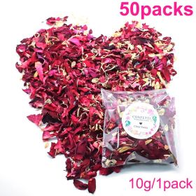 Natural Wedding Confetti Dried Flower Rose Petals, Birthday (Ships From: China, Color: 50pcs red)