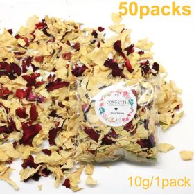 Natural Wedding Confetti Dried Flower Rose Petals, Birthday (Ships From: China, Color: 50pcs champagne)