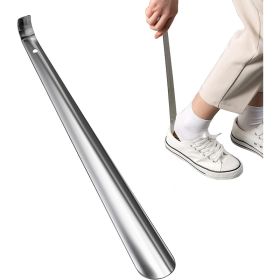 Metal Shoe Horn Long Handle for Seniors (size: Curved handle-41cm)