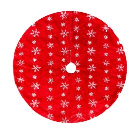 Christmas Tree Skirt, Jacquard Cashmere Snow Flake (Color: red 1, size: 90cm)