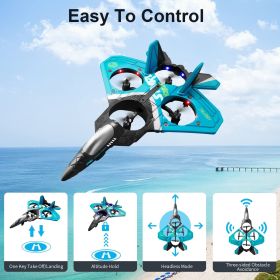 4DRC V17 Remote Control Plane RC Airplanes, Kids (Color: Blue +4 battery)