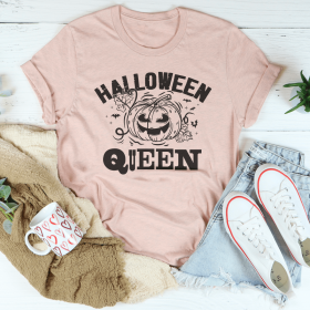 Halloween Queen T-Shirt (Color: Heather Prism Peach, size: 2XL)