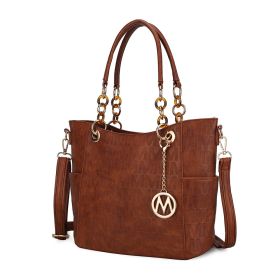 MKF Collection Rylee Vegan Leather Women Tote Handbag by Mia k (Material: Polycarbonate, Color: Camel)