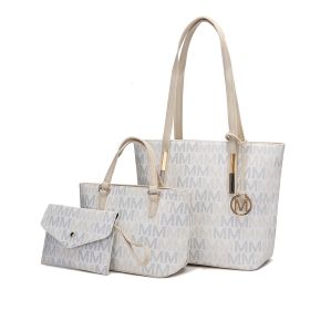 MKF Collection Aylet M Tote with Mini Handbag (Material: Polycarbonate, Color: White)