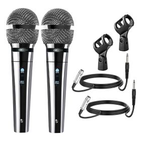 5 Core Microphone XLR Dynamic Mic Karaoke (Color: 2PCS White)