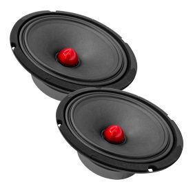 5 CORE 8 Inch Mid-Range Bullet Pro Audio Car Speaker, Red Aluminium Bullet (size: 2PCS Car Audio Speakers 8oHM)