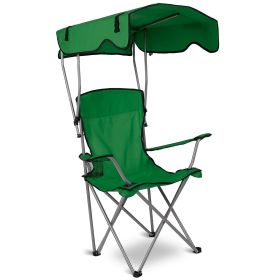 Foldable Beach Canopy Chair Sun Protection Camping Chair (Color: green)