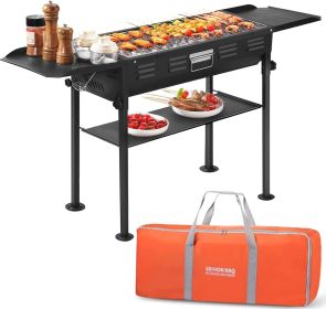 Portable Charcoal Grill,Outdoor BBQ Grill for Holidays Picnics (Color: BLACK)