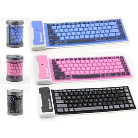 Flexible Silicone Bluetooth Keyboard (Color: Blue)