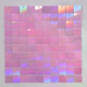 24pcs Shimmer Wall Backdrop, Wedding, Birthday, Anniversary, Engagement (Color: Rainbow pink)