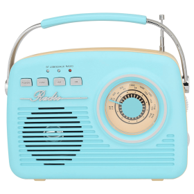 Supersoni Bluetooth Retro Speaker, Rechargeable Battery (Color: Blue)