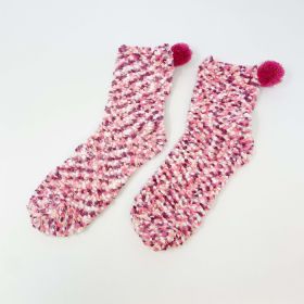 Fuzzy Pom Confetti Socks (Color: Mauve)