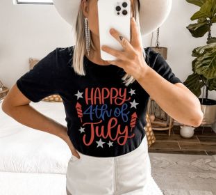 Happy 4th Of July T-shirt, Gift For Usa Mama, American Shirt (size: large)