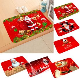 Christmas Doormat Santa Claus Carpet Merry Christmas (Color: flannel carpet 4)