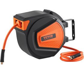 VEVOR Retractable Air Hose Reel, 3/8 IN x 50 FT Hybrid Air Hose Max 300PSI (Default: Default)