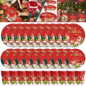 Christmas Party Tableware Set (Color: Multicolor)