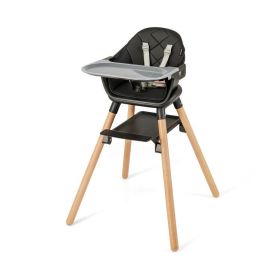 6 in 1 Convertible Highchair Safety Harness and Removable Tray (Color: BLACK)