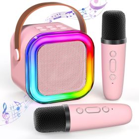 Bluetooth Karaoke Machine for Kids Adults (Color: Pink)