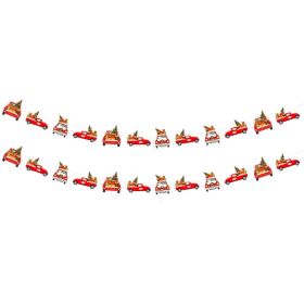 Banner Paper Christmas Sign Garland Gingerbread Man (Color: Car)