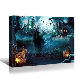 Drop-Shipping Framed Canvas Wall Art Decor Painting For Halloween, (Color: as Pic)